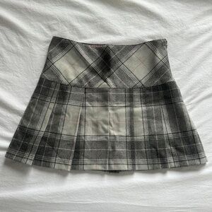 Wool Plaid Mini Skirt Gap 2